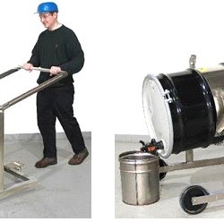 Carrito porta cilindro de acero inoxidable – 55 GLN